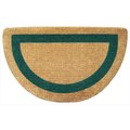 Perfectpillows Single Picture - Green Frame 22 x 36 In. Half Round Heavy Duty Coir Doormat - Plain PE386697